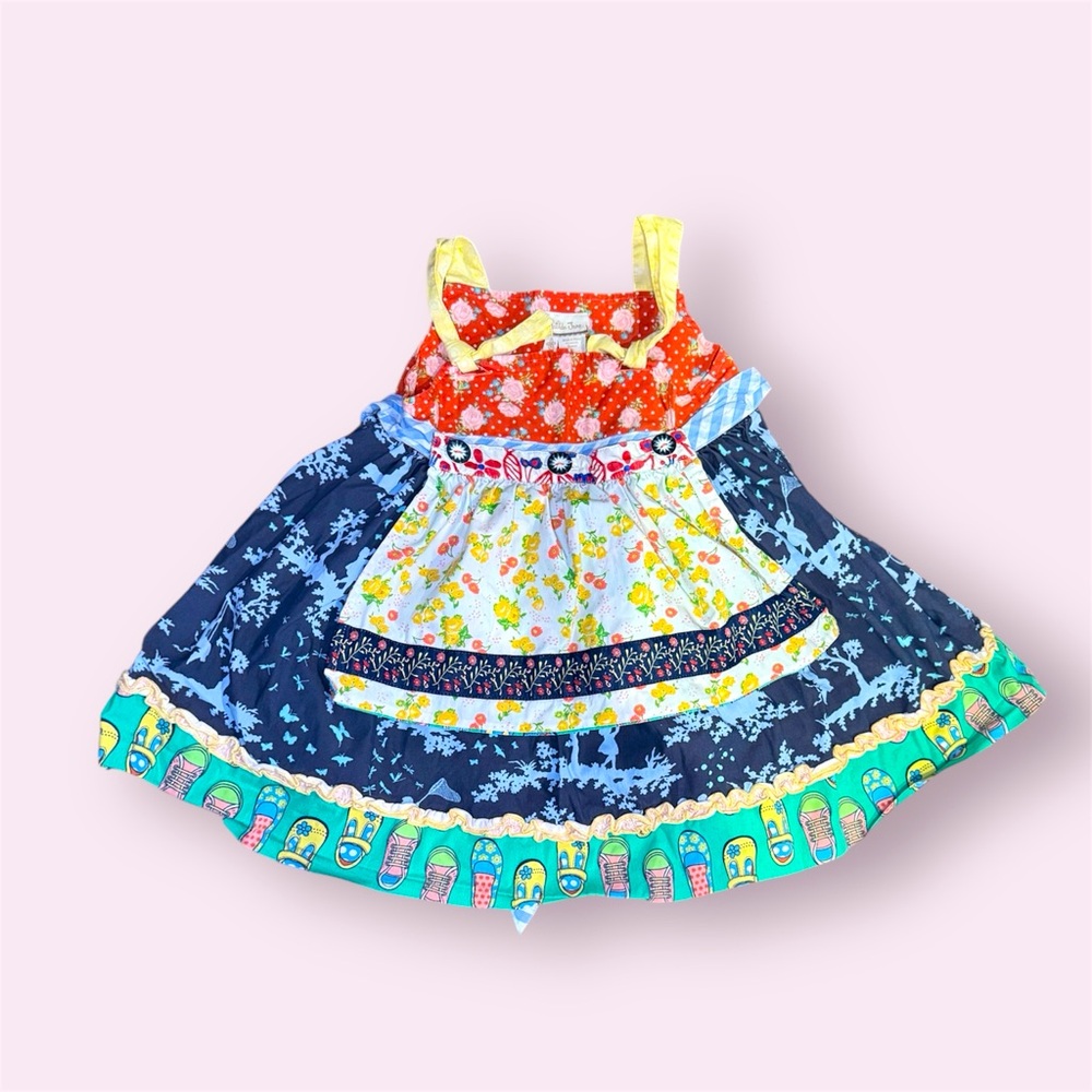 Matilda Jane Hello Lovely Gelato Knot Dress - Reversible Apron Size 2